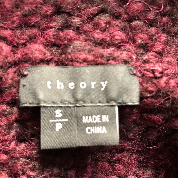 THEORY WOMENS ALPACA SWEATER BURGUNDY WINE S - Picture 15 of 15